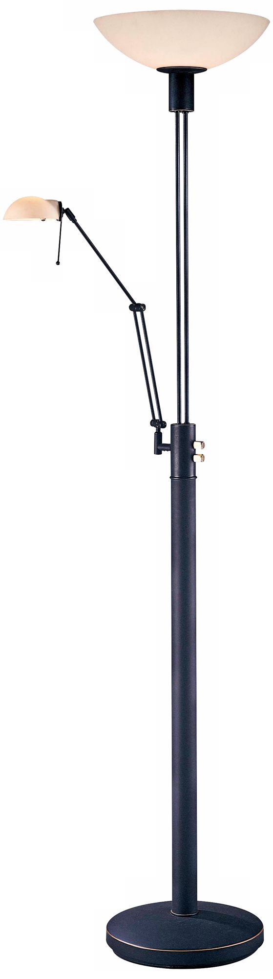 George Kovacs Restoration Bronze Reading and Torchiere Lamp