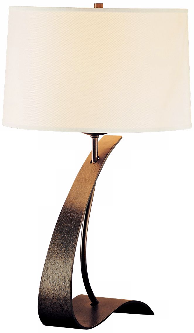 Hubbardton Forge Poised Arc Translucent Bronze Table Lamp