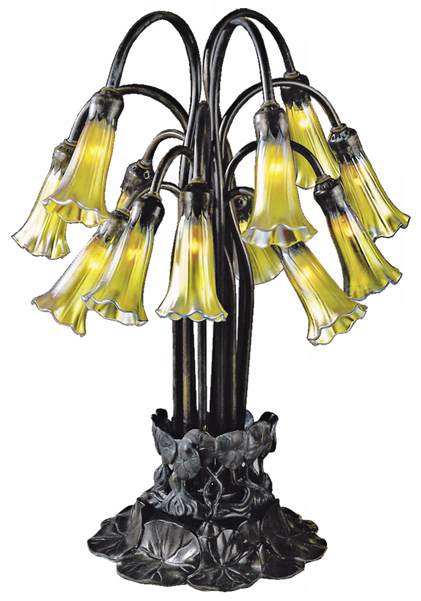Gold Lily Replica 12-Light Dale Tiffany Table Lamp