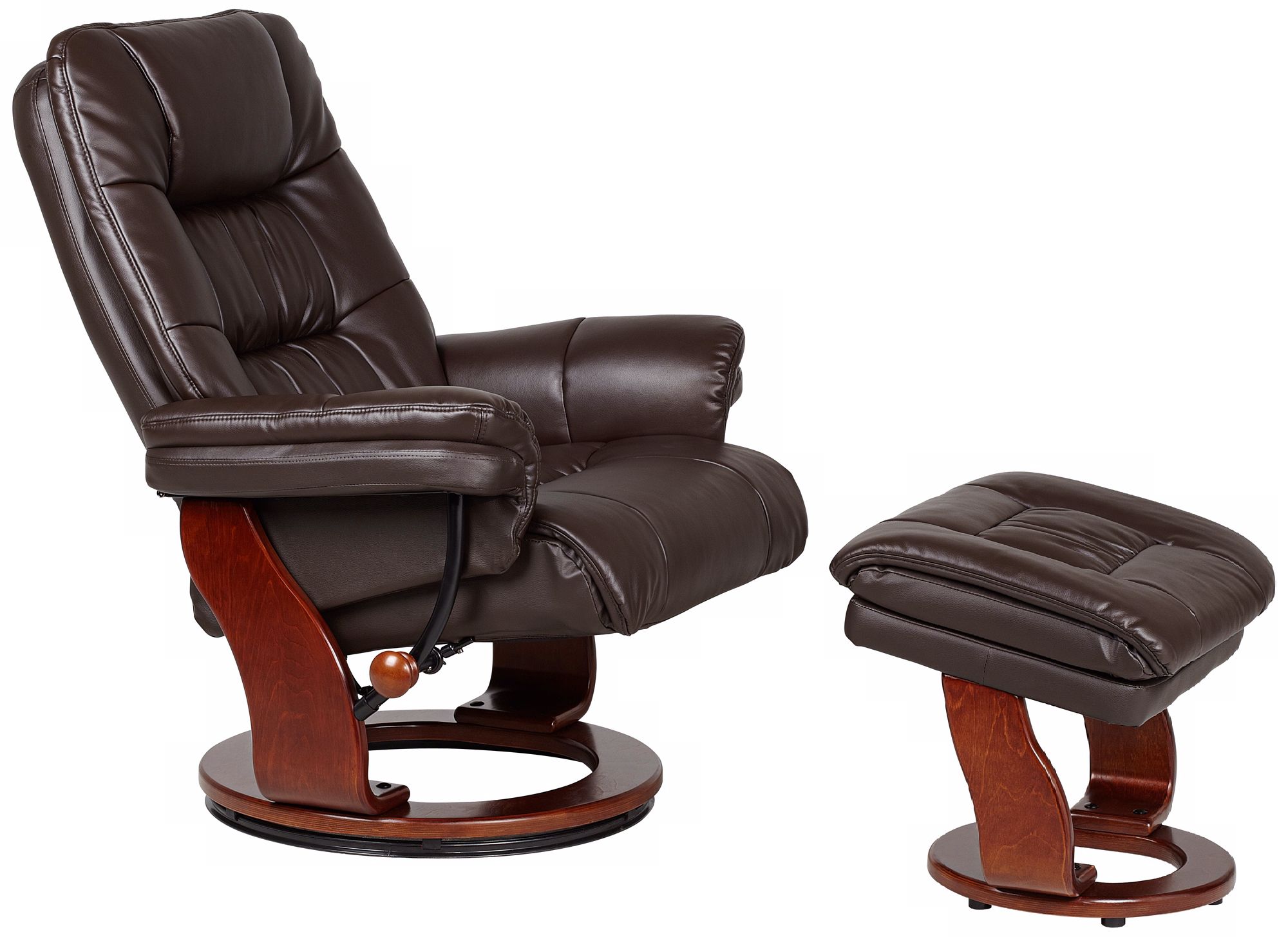Fairway Kona Brown Faux Leather Recliner with Ottoman