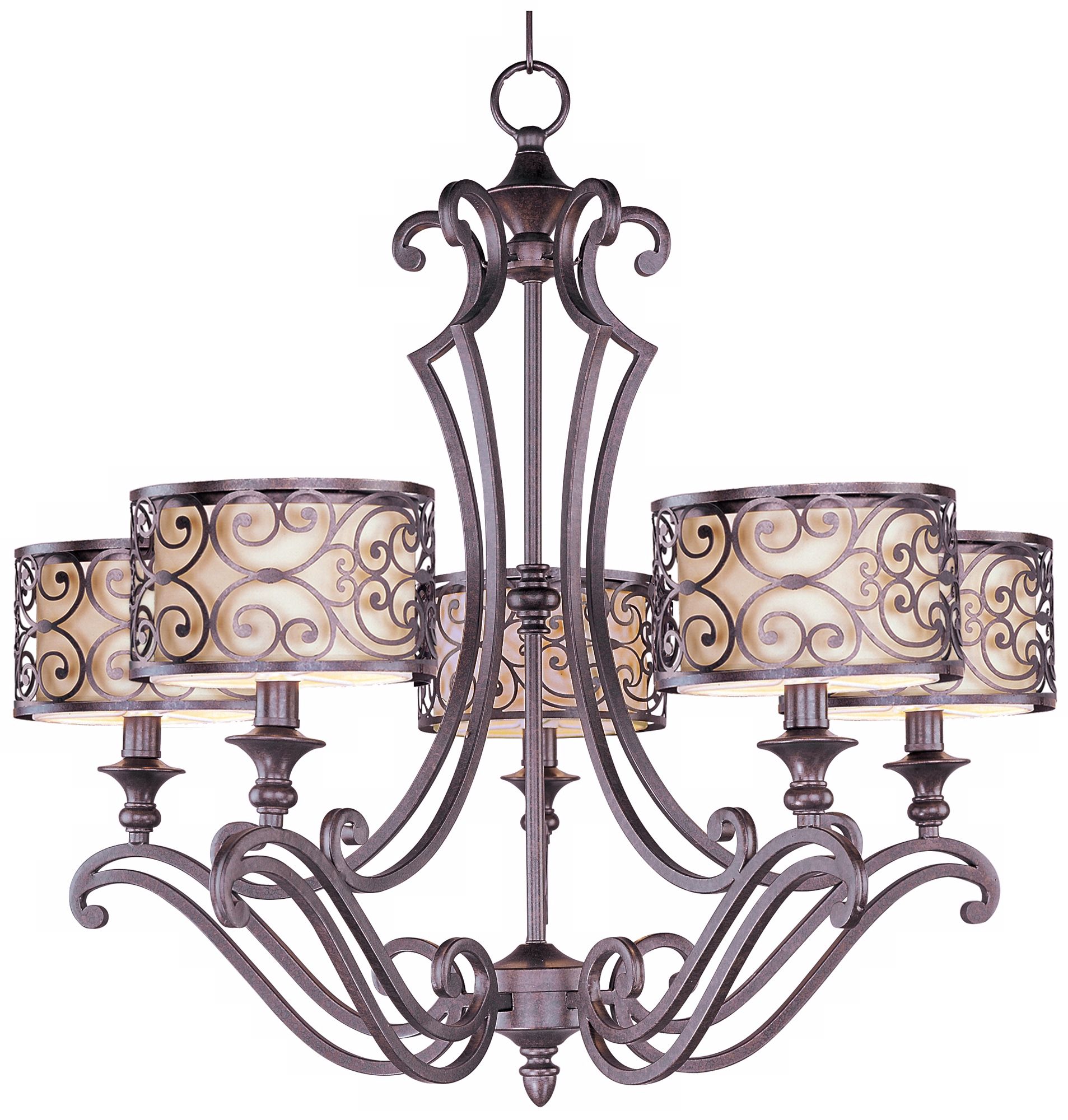 Maxim Mondrian 28" Wide 5-Light Bronze Chandelier