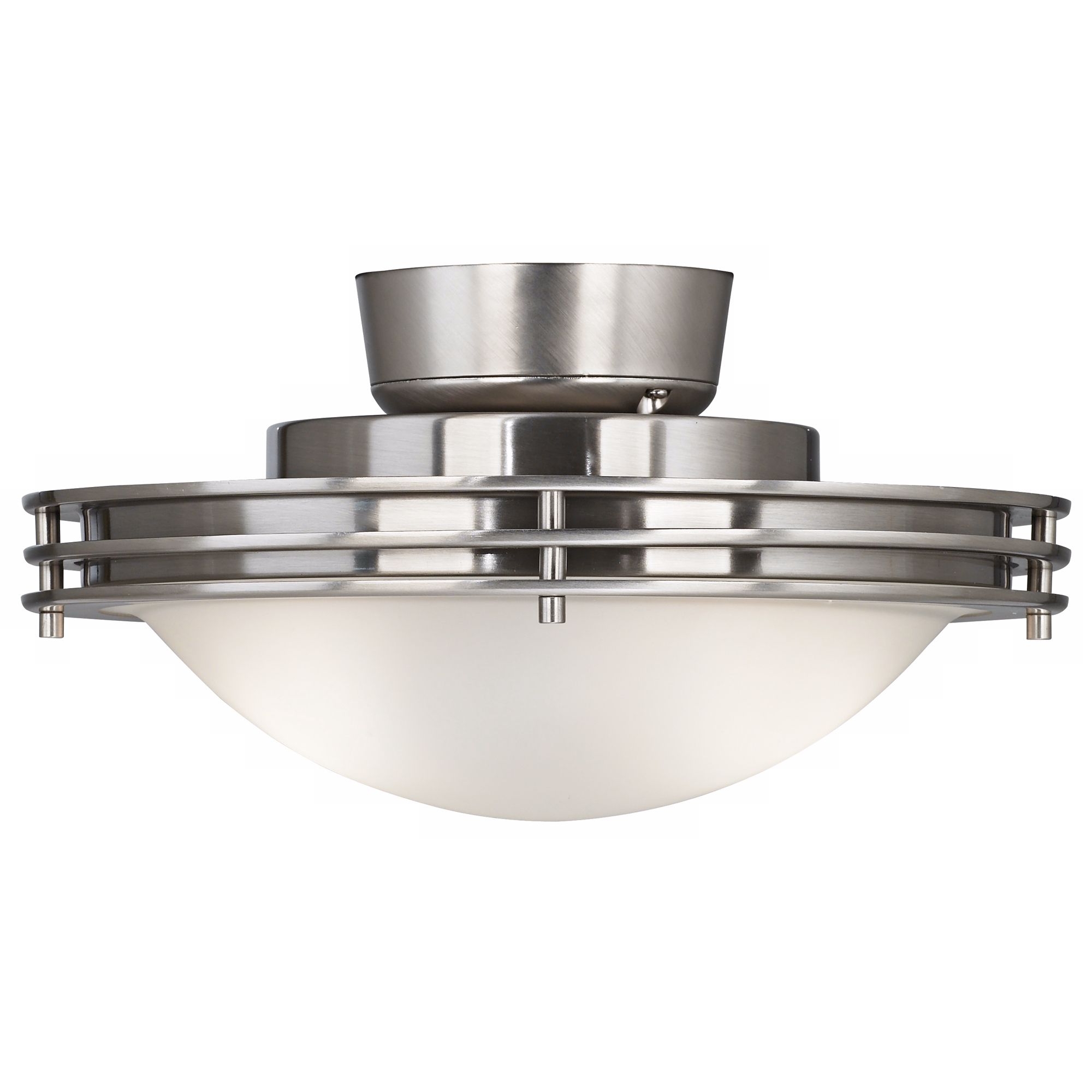 Frosted Glass Bowl Brushed Nickel Universal Light Kit
