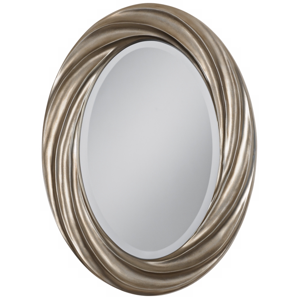 Silver Swirl 30" High Oval Wall Mirror   #V0430