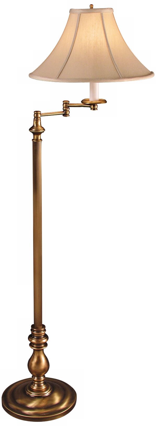 Chauncey Antique Brass Swing Arm Floor Lamp