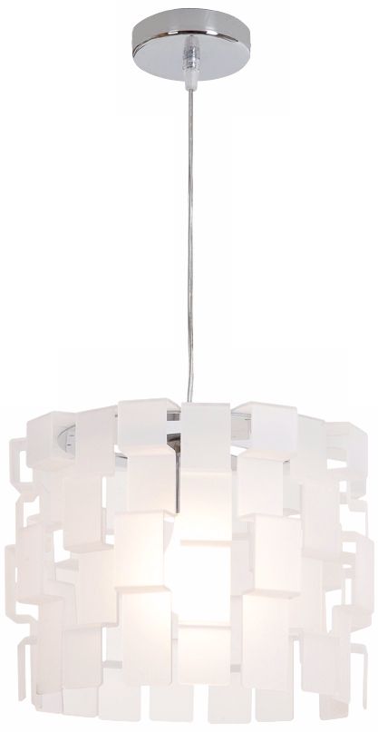 Dinari Zig Zag 11 3/4" Wide Acrylic and Chrome Pendant Light
