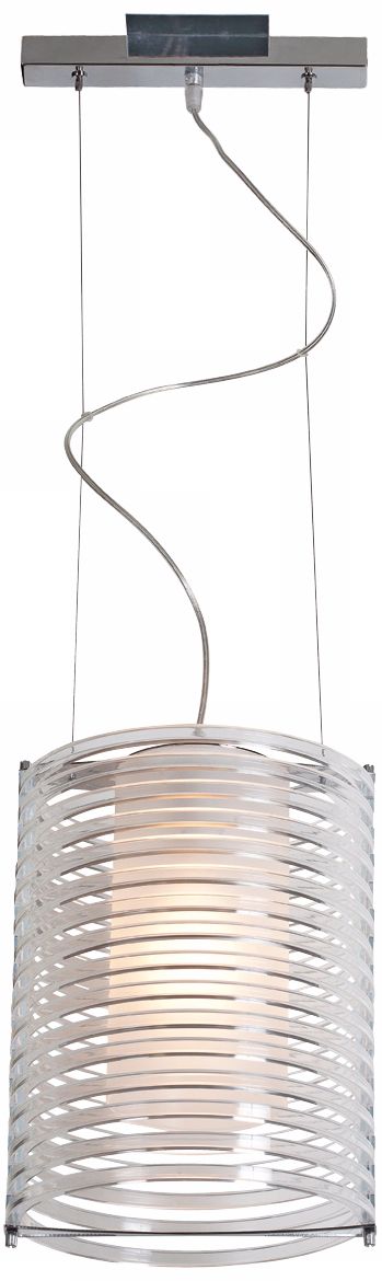 Enzo10" Wide Clear Acrylic and Chrome Pendant Light