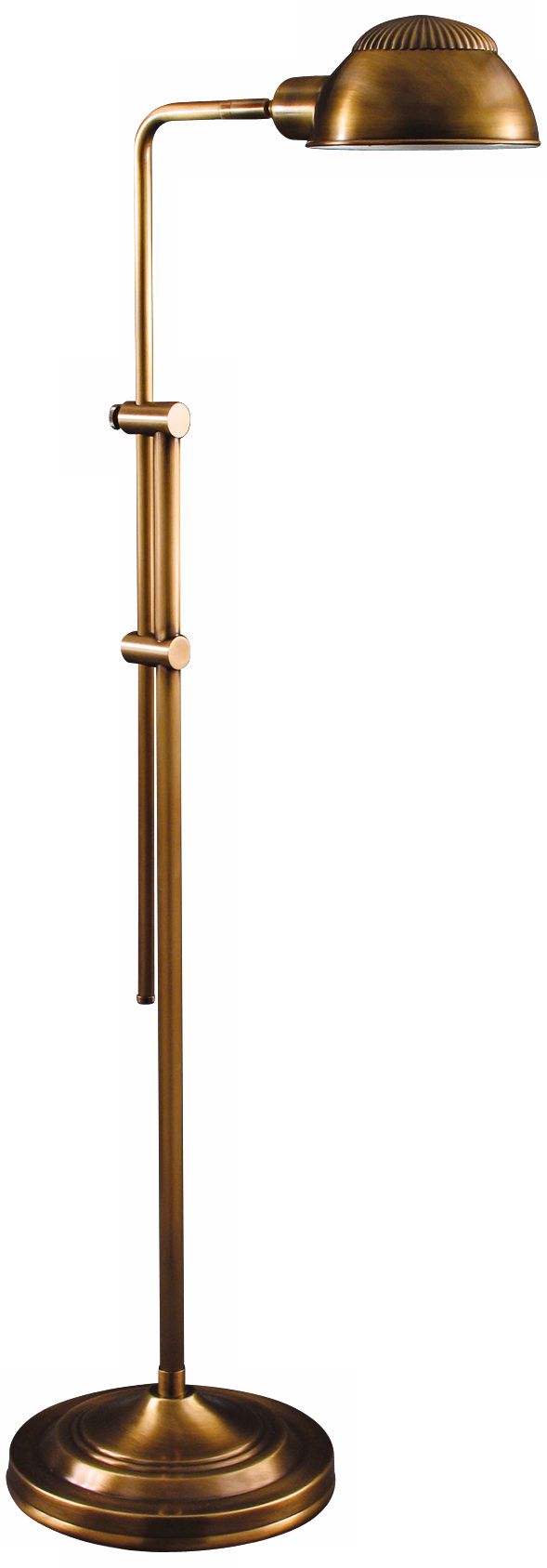 Daly Antique Brass Adjustable Pharmacy Floor Lamp