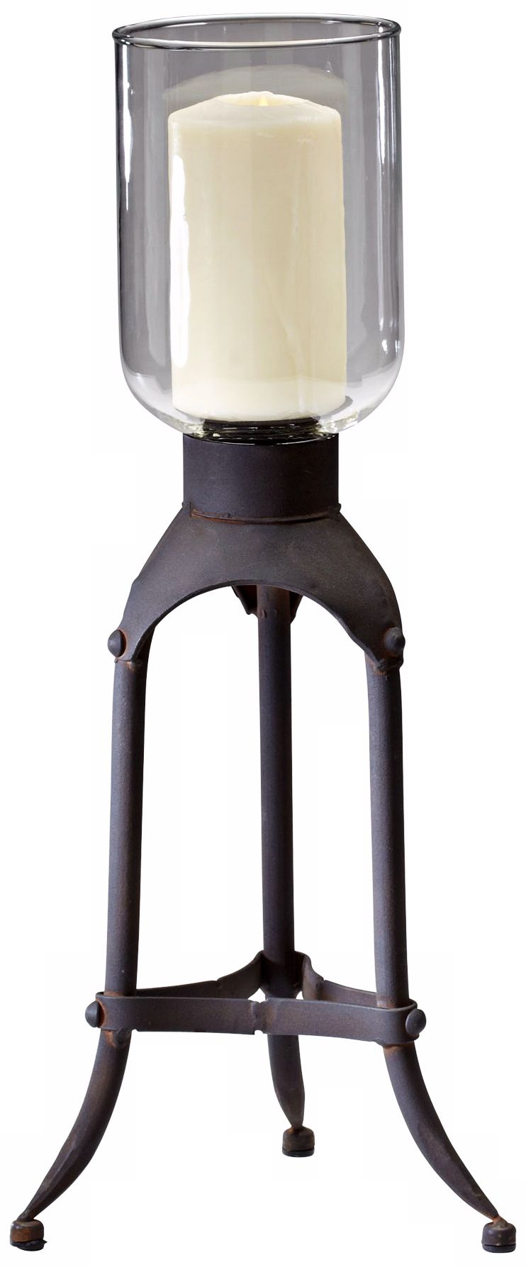 Franklin Raw Steel Iron Candle Holder