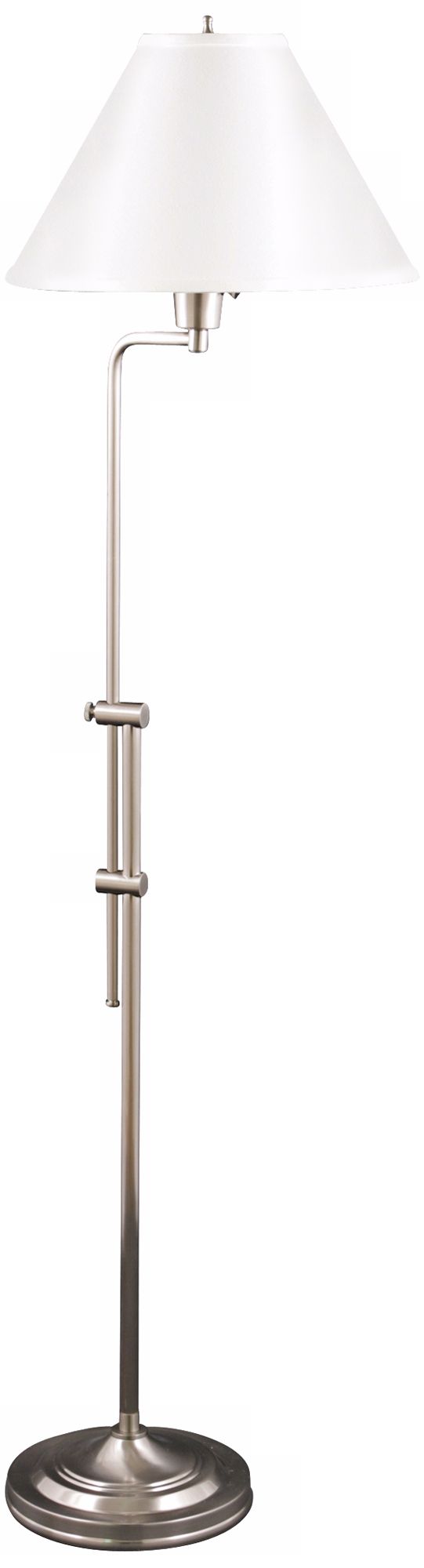 Westerly Satin Nickel Adjustable Floor Lamp with Cream Shade