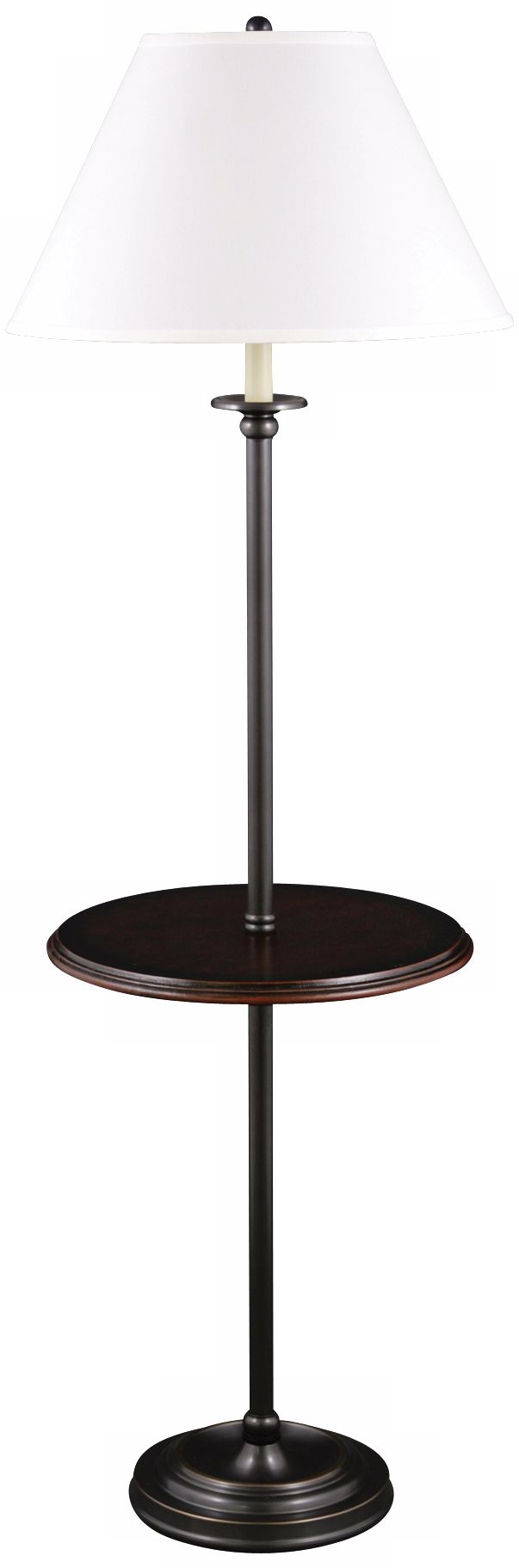 Wallis Mission Bronze Floor Lamp with Tray Table