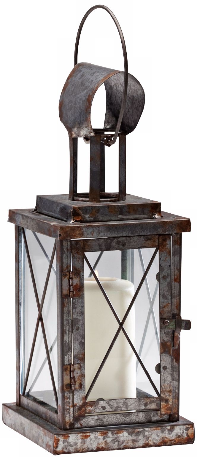 Wales 14 1/2" High Rustic Iron Candle Lantern
