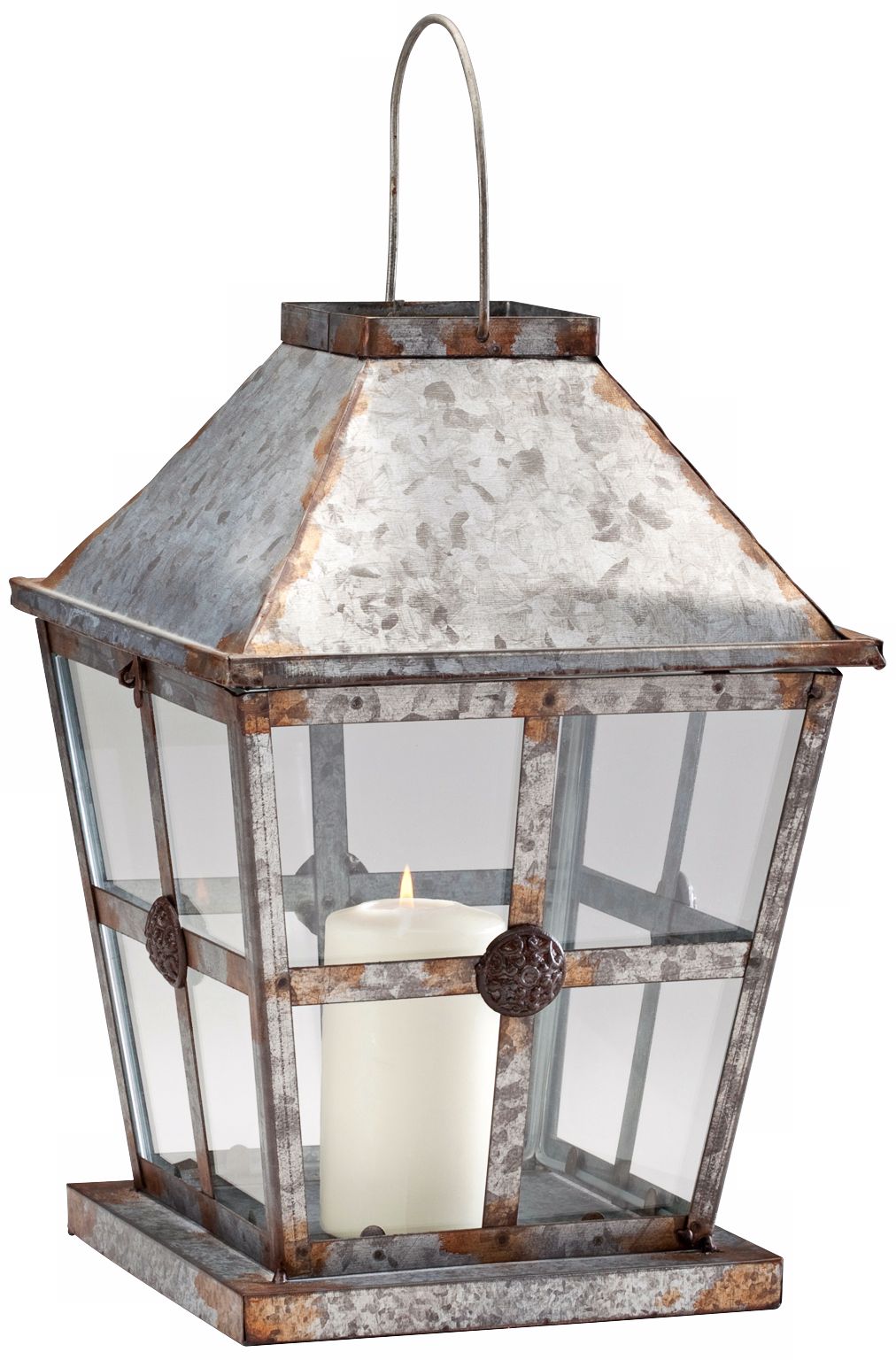 Reid 16" High Rustic Iron Candle Lantern
