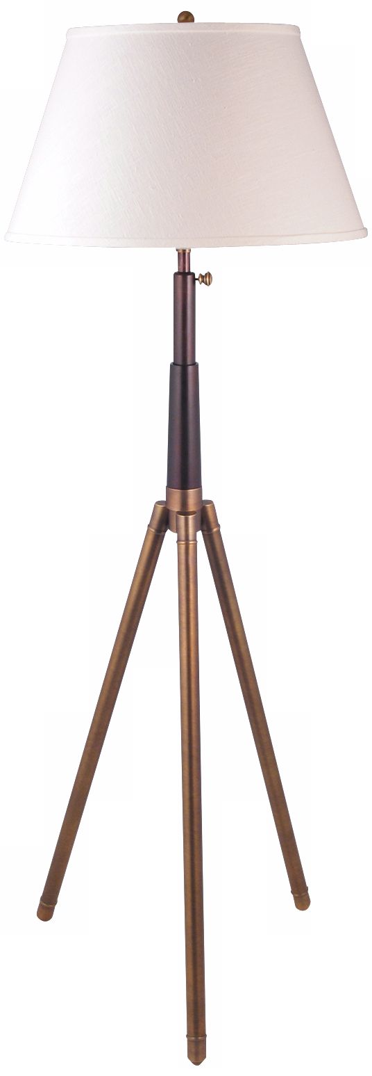 Bradstreet Antique Brass Adjustable Tripod Floor Lamp
