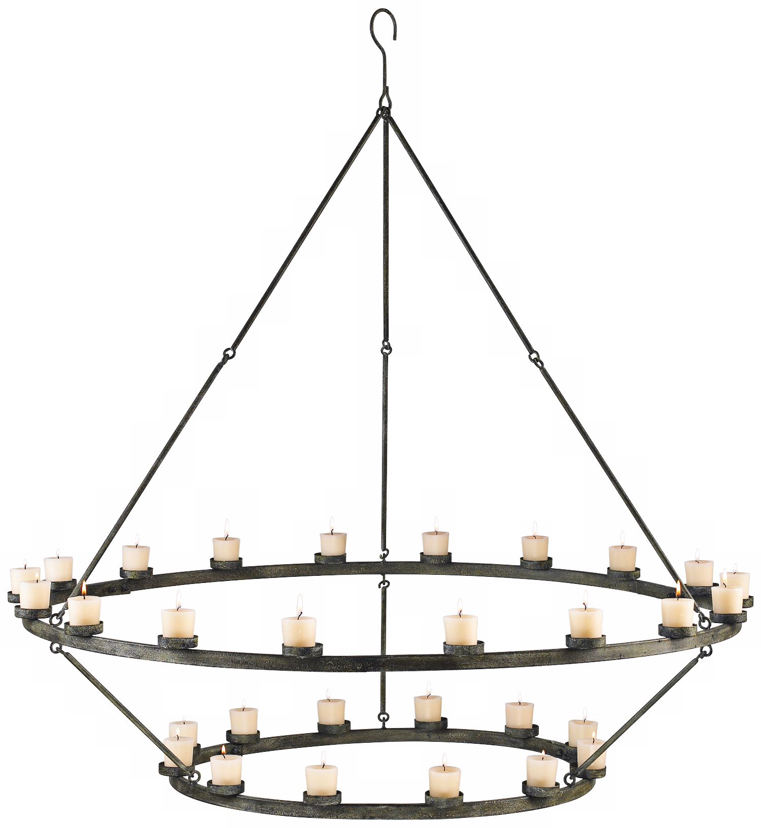 Jasmine Rustic Gray Iron Hanging Candle Holder