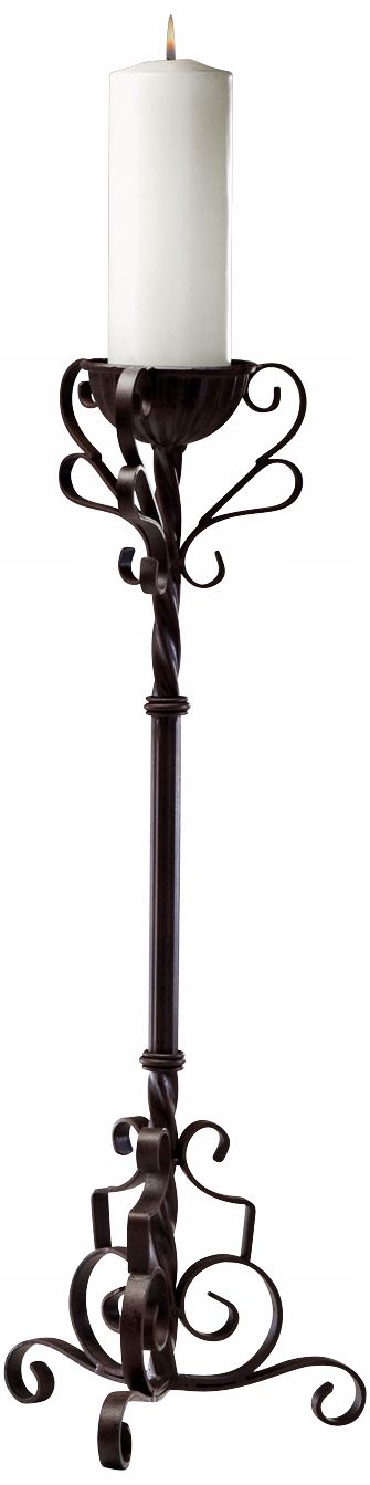 Medium Las Cruces 27" High Iron Candle Holder