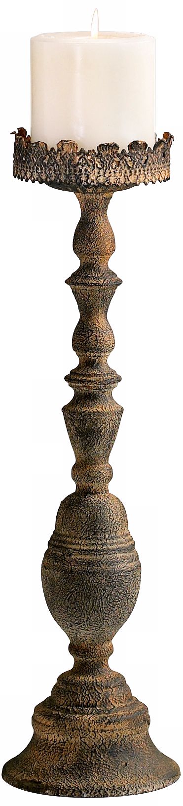 Medium Alexa 21" High Iron and Wood Candlestick