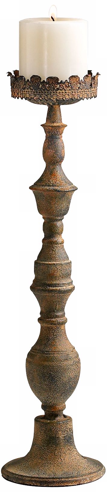 Large Alexa 24" High Iron and Wood Candlestick