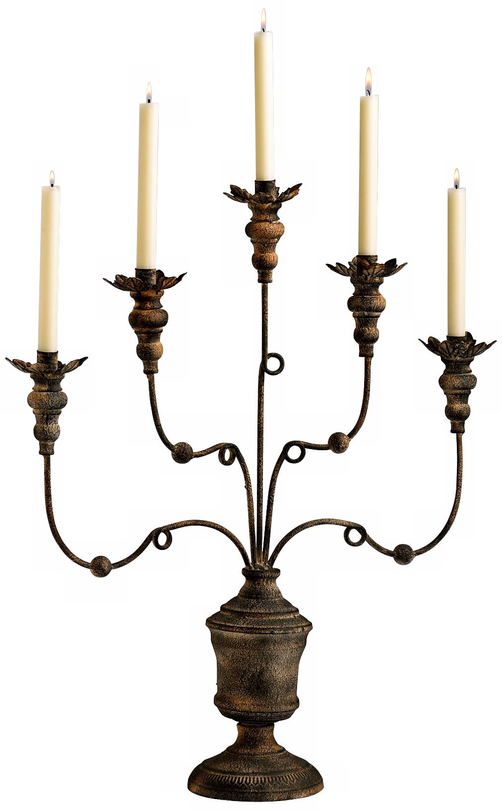 Windsor Five Arm Rustic Iron Candelabra