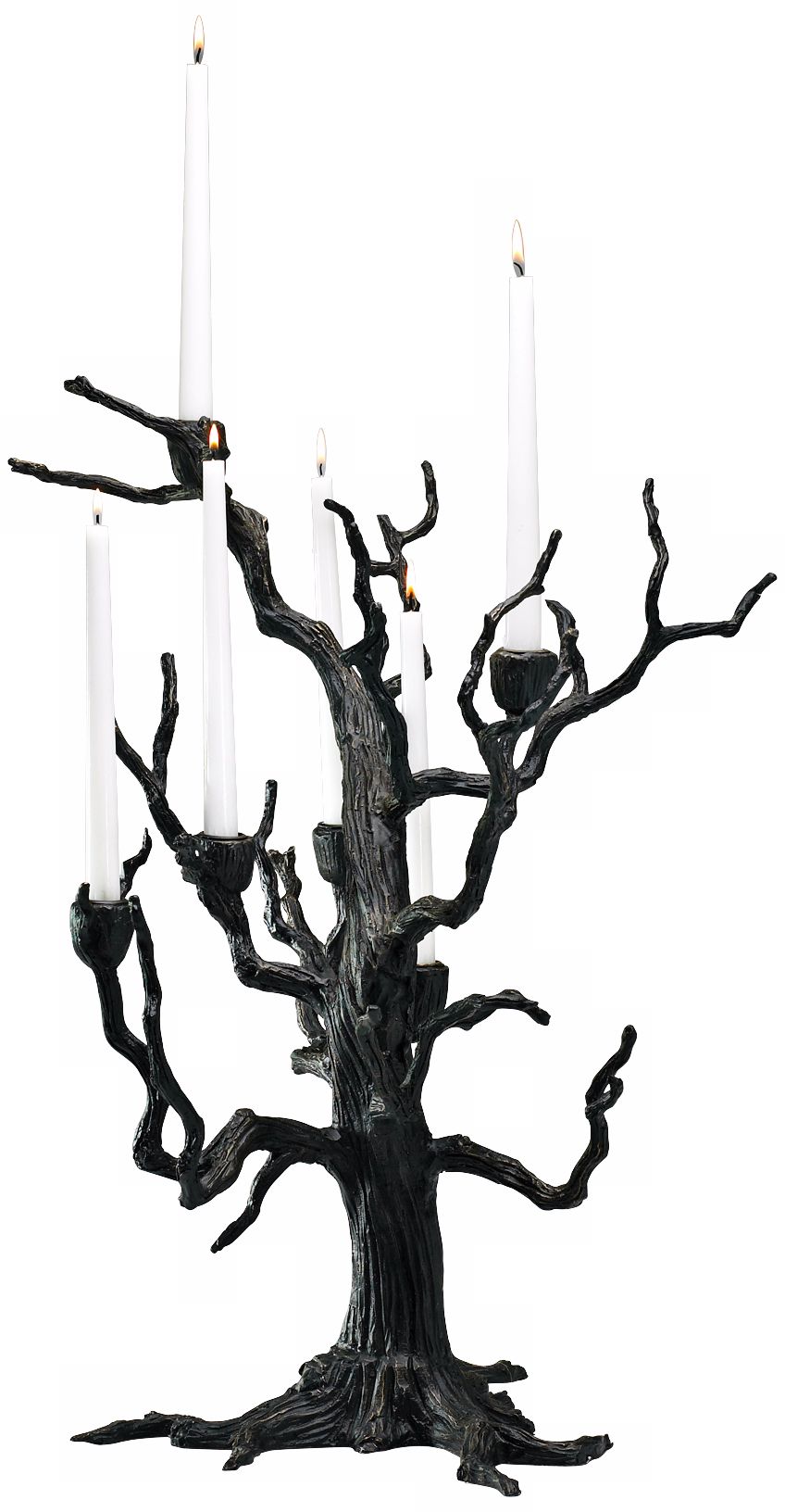 Tree Old World Finish Iron Taper Candle Holder