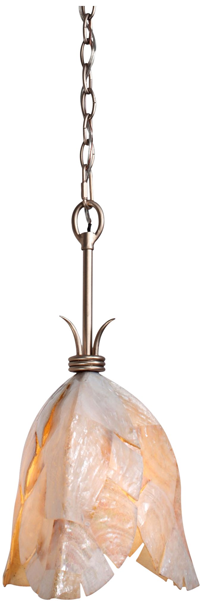 Varaluz Kabebe White Shell Banana Leaf Mini Pendant Light