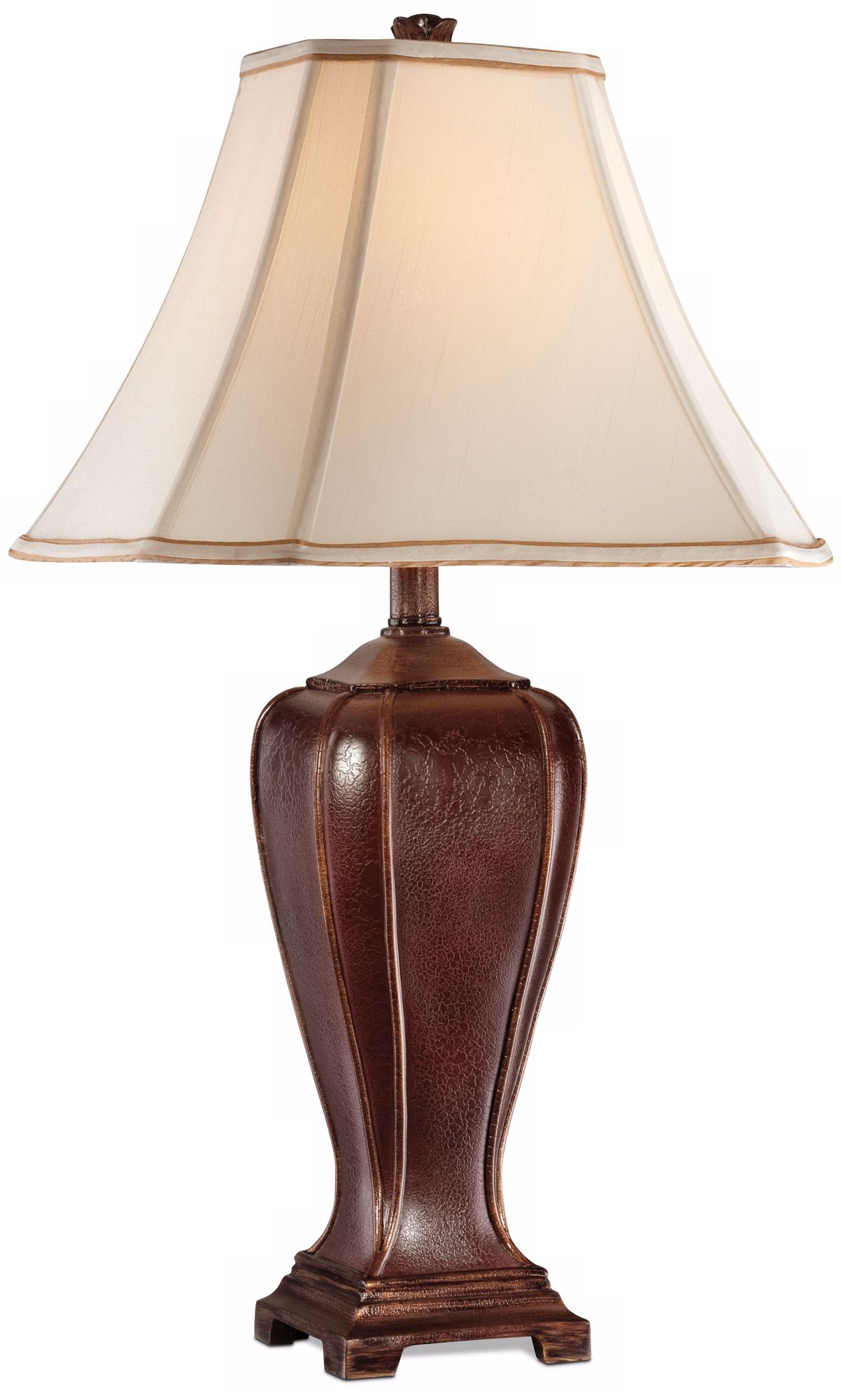 Oxblood Red Tapered Square Table Lamp