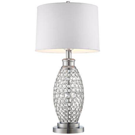 Beaded Table Lamps on Beaded Crystal Table Lamp With White Shade   Lampsplus Com