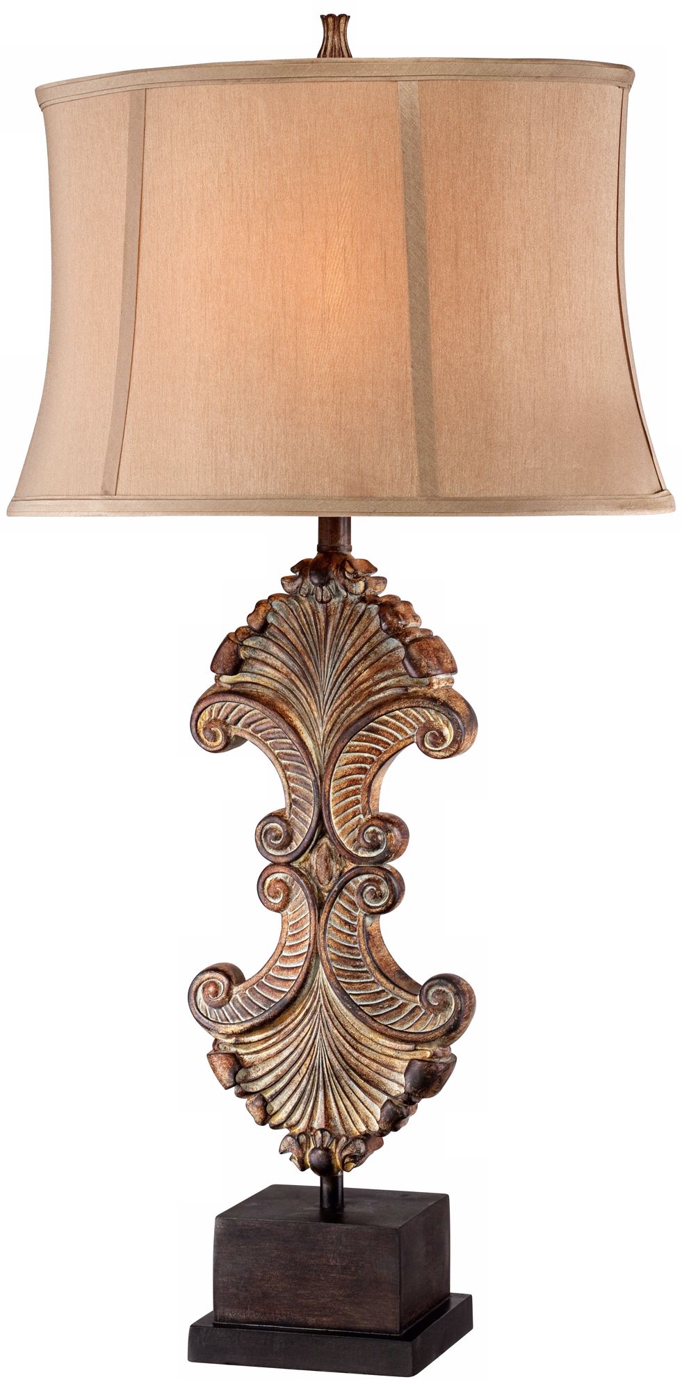 Possini Architectural Element Antique Gold Bronze Table Lamp