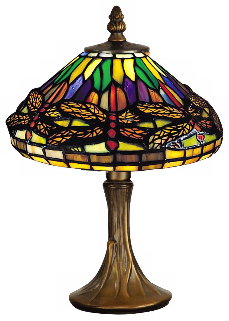 Dragonfly Antique Brass Dale Tiffany Accent Lamp
