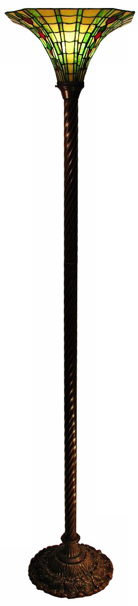 Viridian Citrine Tiffany Style Torchiere Floor Lamp