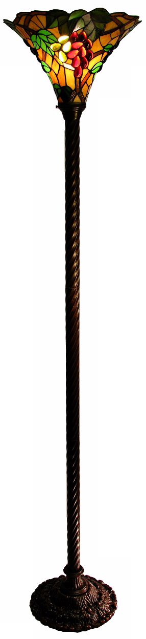 Napa Art Glass Tiffany Style Torchiere Floor Lamp