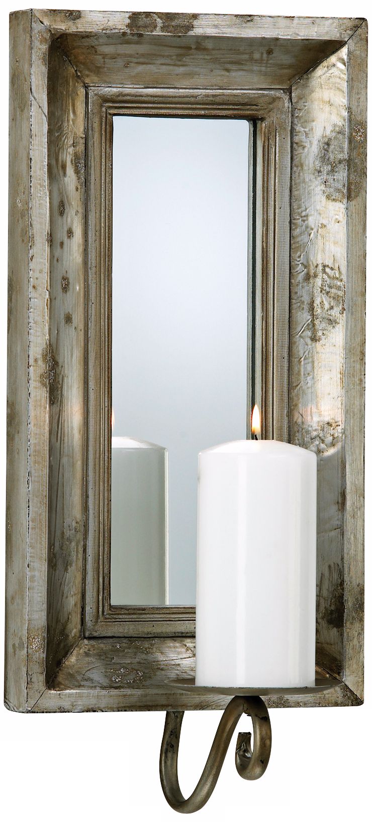 Abelle Etruscan Slate Finish Mirror Candle Wall Sconce
