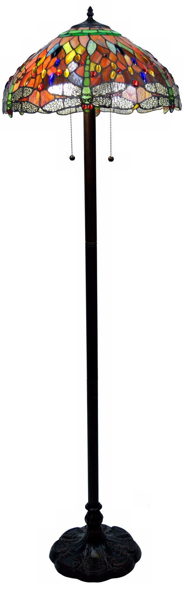 Dragonfly Multi Color Tiffany Style Floor Lamp