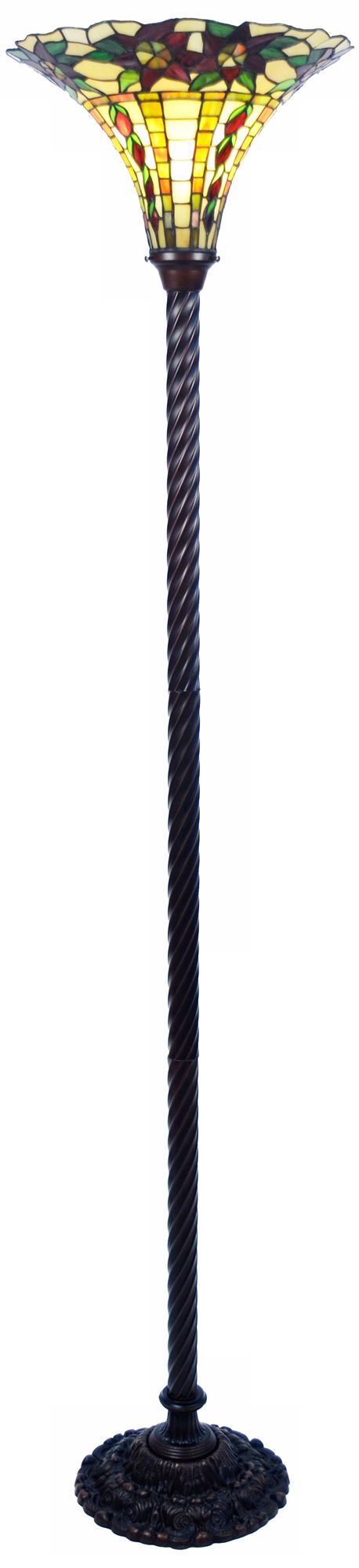 Garden Flower Tiffany Style Torchiere Floor Lamp