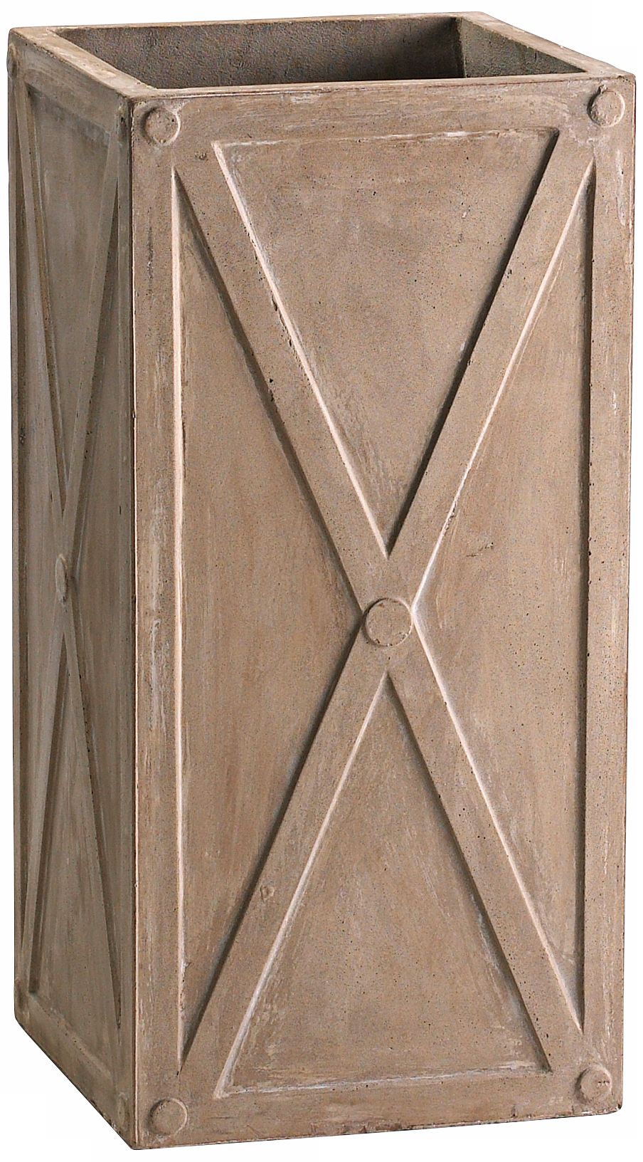 Large 26 3/4" High Brown Square Deco Planter