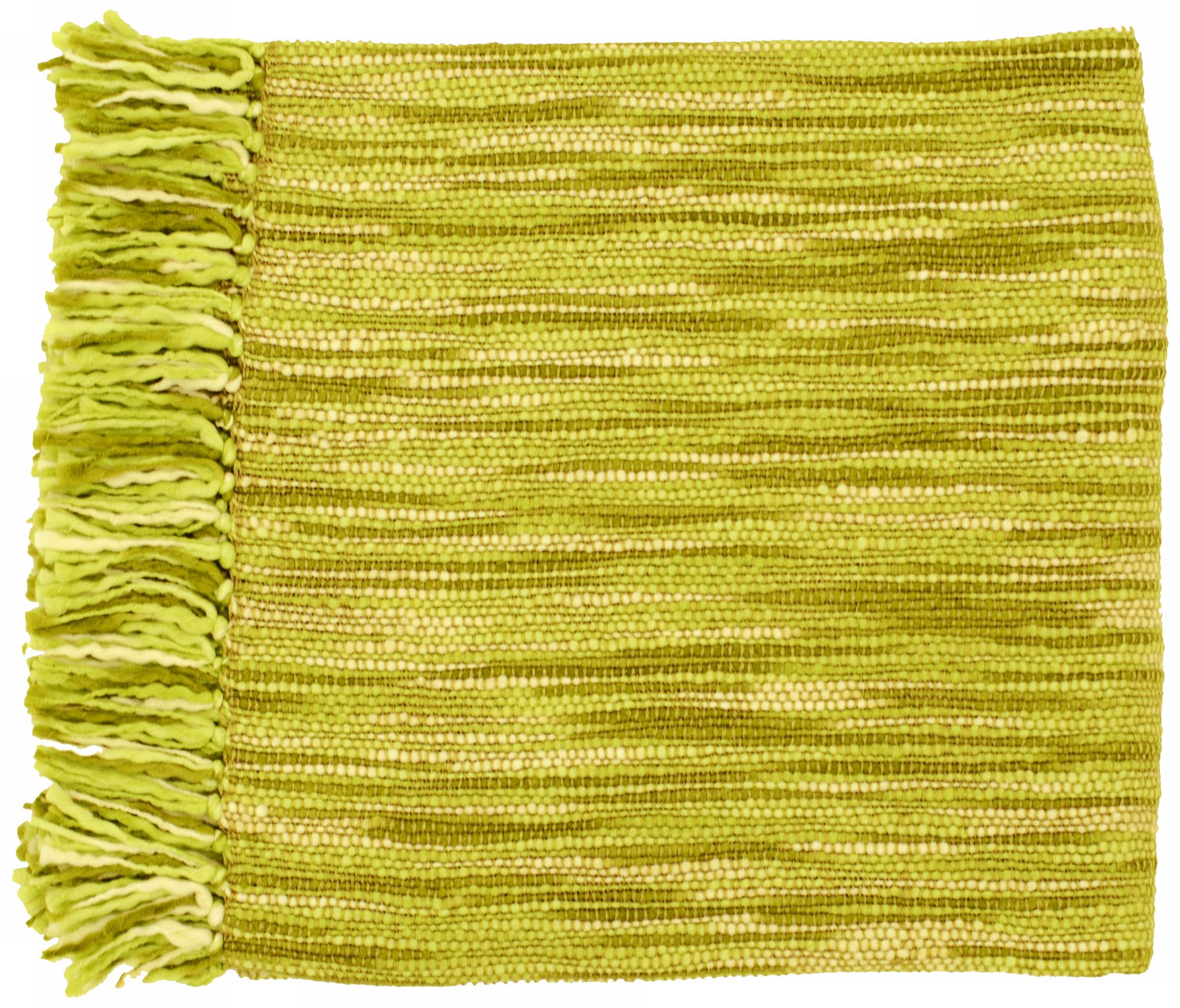 Surya Teegan Green and Ivory Throw Blanket