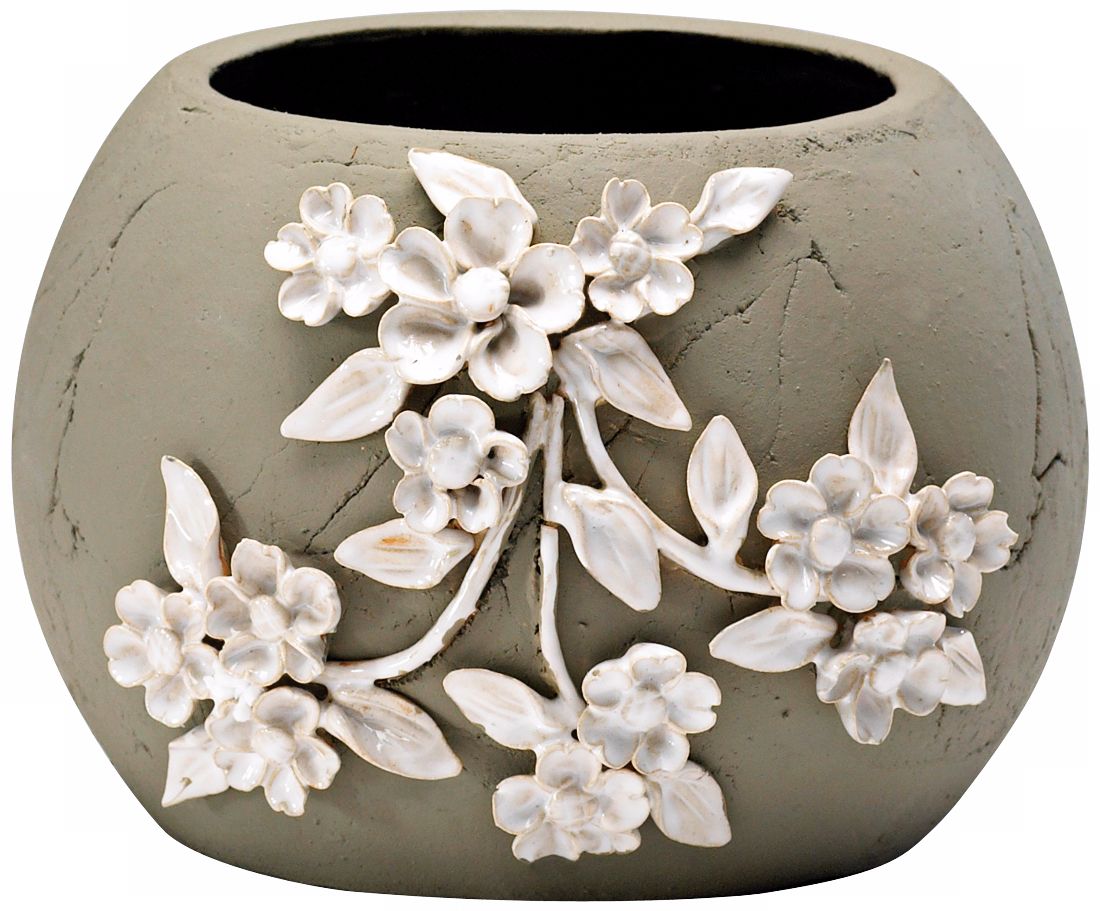 Lily 5 3/4" High Smoked Grey Decorative Planter