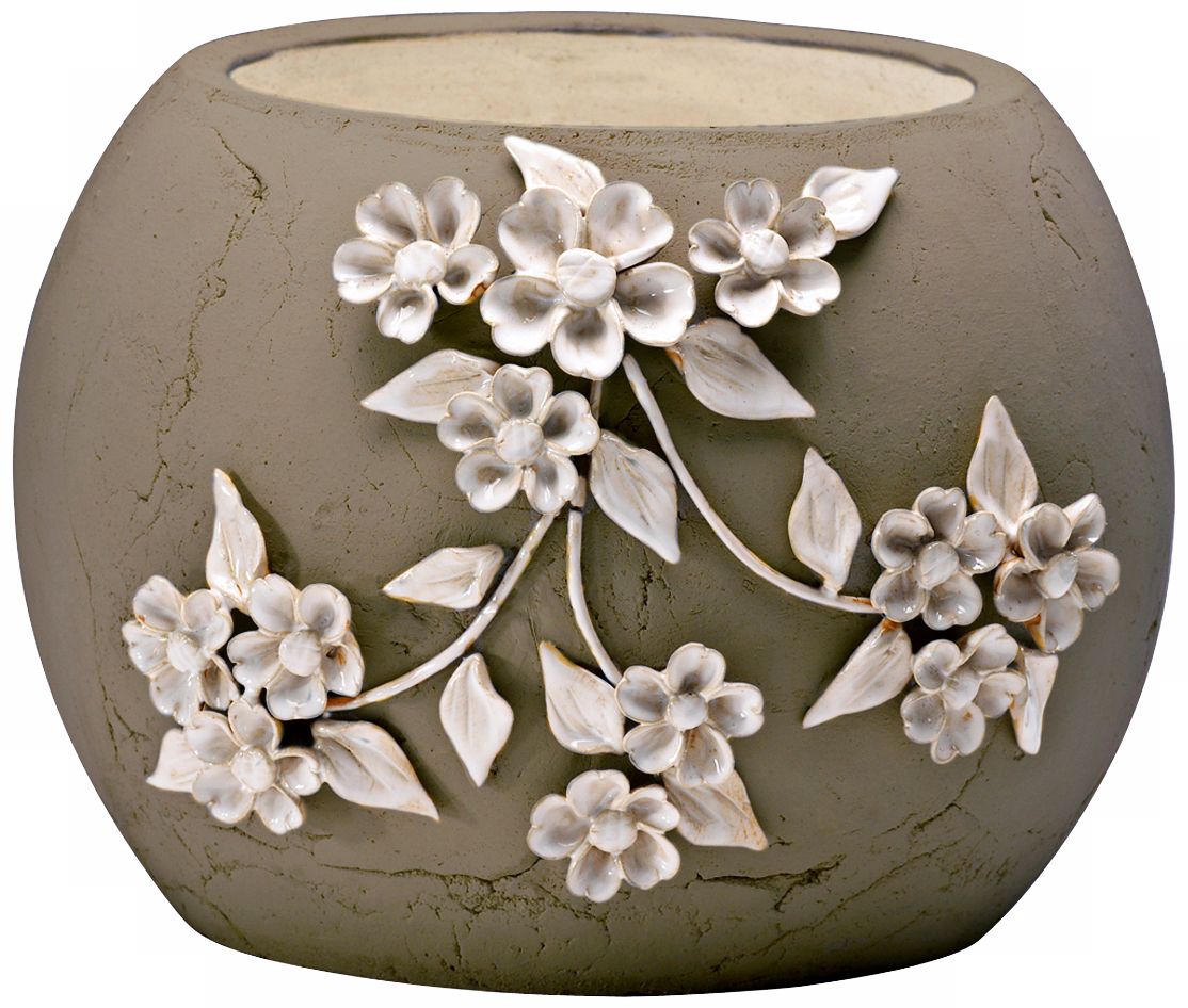 Lily 8 3/4" High Smoked Grey Decorative Planter