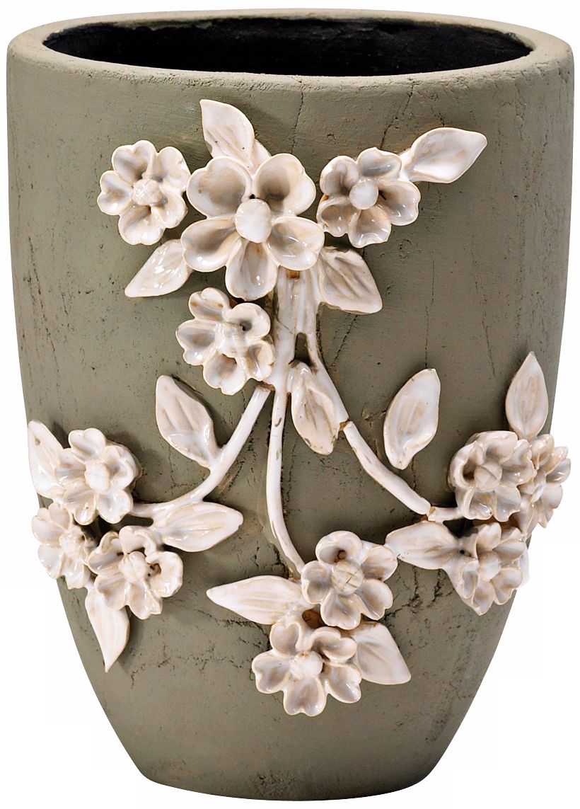 Lucy 8 1/4" High Smoked Grey Decorative Planter