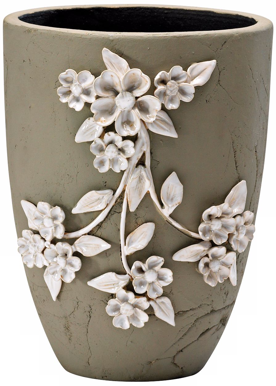 Lucy 10 1/4" High Smoked Grey Decorative Planter