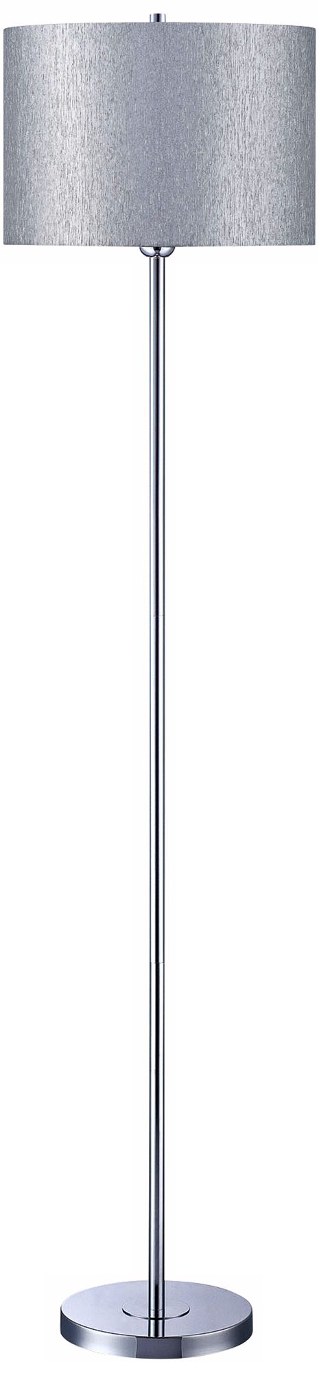 Silvain Chrome with Silver Shade Lite Source Floor Lamp