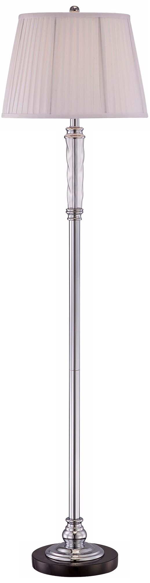 Marcello Chrome Marble and Glass Lite Source Floor Lamp