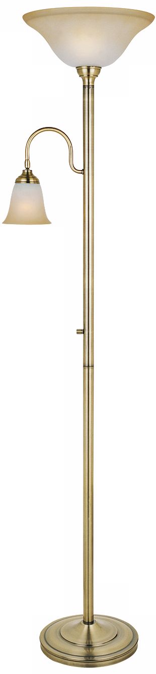 Lite Source Thiago Brass Torchiere Lamp with Reading Arm