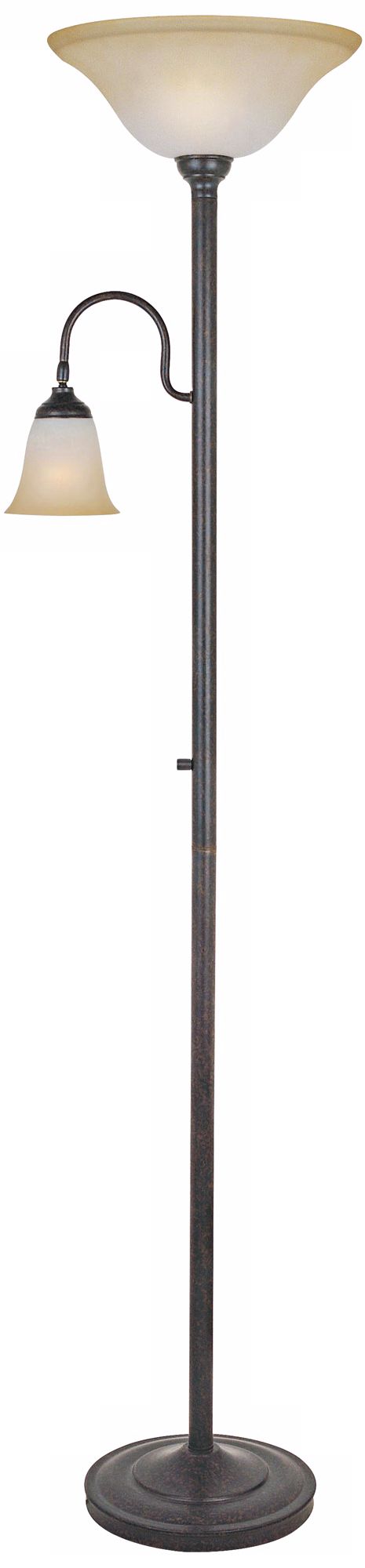 Lite Source Thiago Bronze Torchiere Lamp with Reading Arm