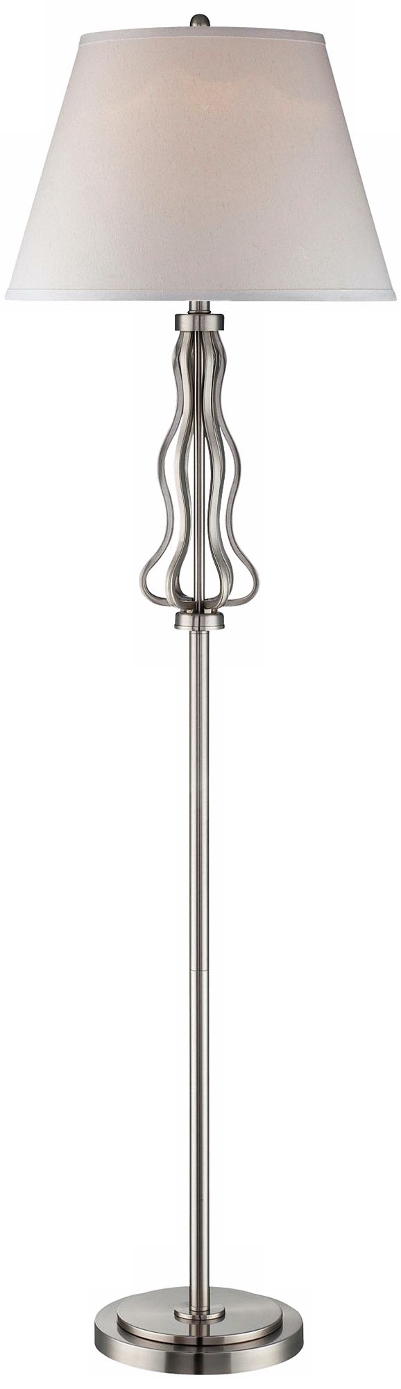 Abril Polished Steel Lite Source Floor Lamp
