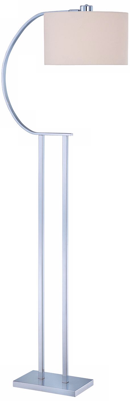 Axis Chrome with White Shade Lite Source Floor Lamp