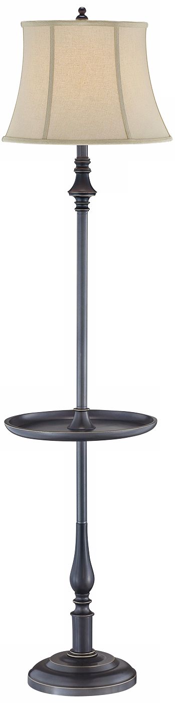 Lite Source Laurence Dark Bronze Tray Table Floor Lamp