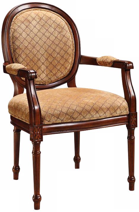 Lisbon Tan Diamond Pattern Warm Brown Accent Chair