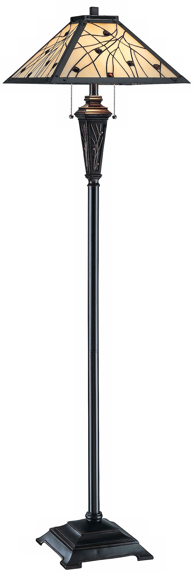 Lite Source Remus Mission Tiffany Style Floor Lamp