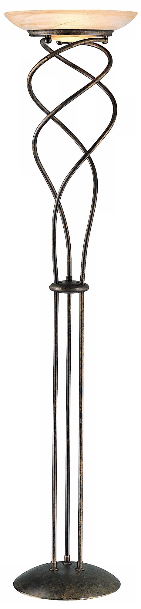 Lite Source Helix II Rusted Gold Torchiere Floor Lamp