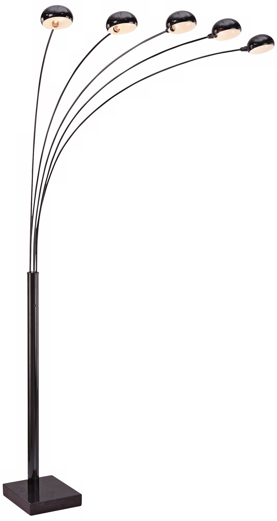 Lite Source Multi-Lite 5-Arm Black Arc Floor Lamp